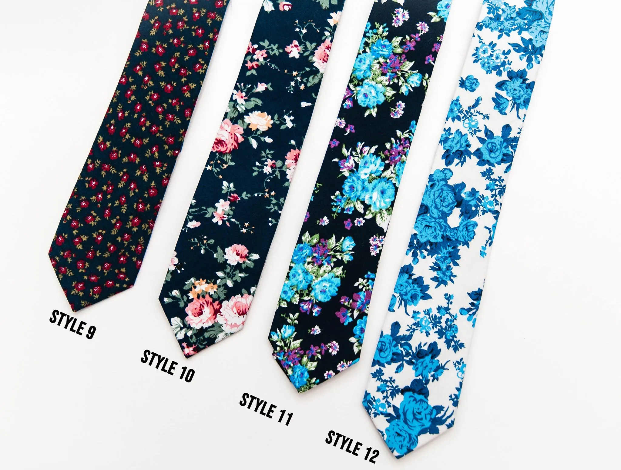 Trendy Floral Skinny Ties 33 Colors