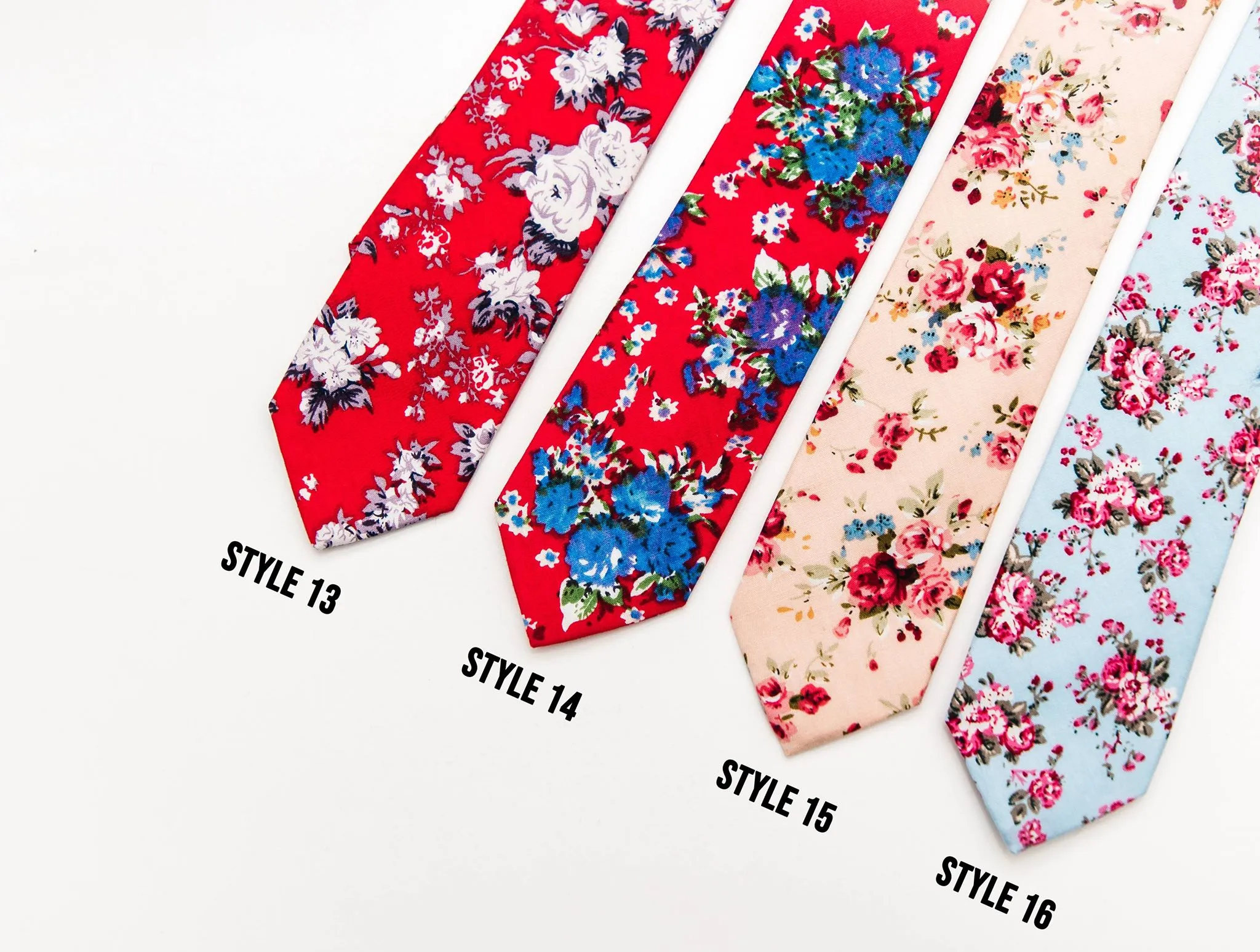 Trendy Floral Skinny Ties 33 Colors