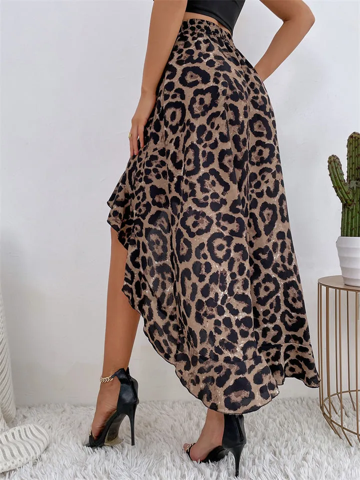 Trendy Printed Irregular Hem Skirts