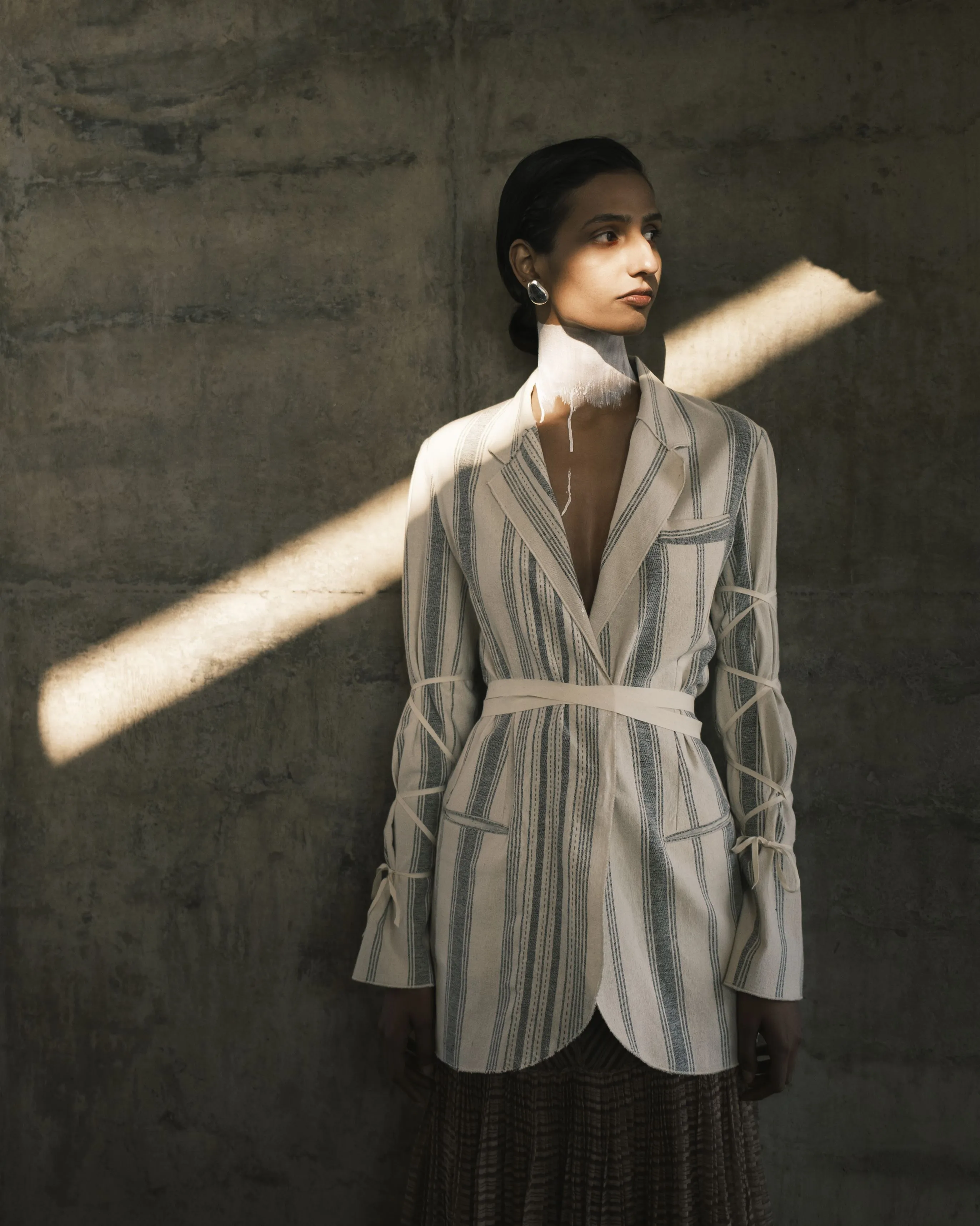 Urvashi Kaur   I   Okayama JACKET SLEET 100% handloom cotton Shell TESSELLATE- 36