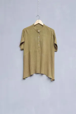 Urvashi Kaur   I   Seocho TOP NOVA  crinkle cotton Ochre TESSELLATE- 76