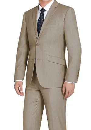 Vanderbilt Collection  - Classic 2 Piece Suit 2 Buttons Regular Fit In Taupe