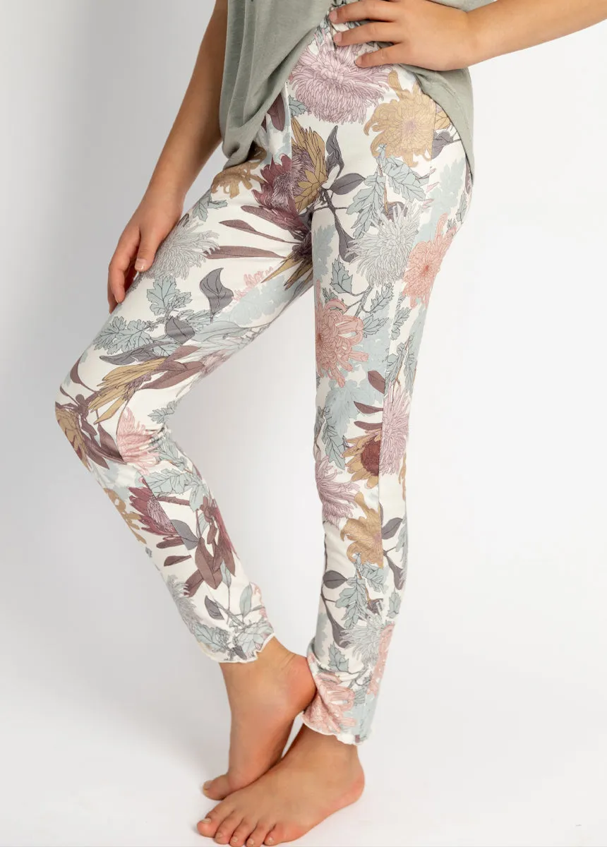 Victoria Legging in Ecru Floral