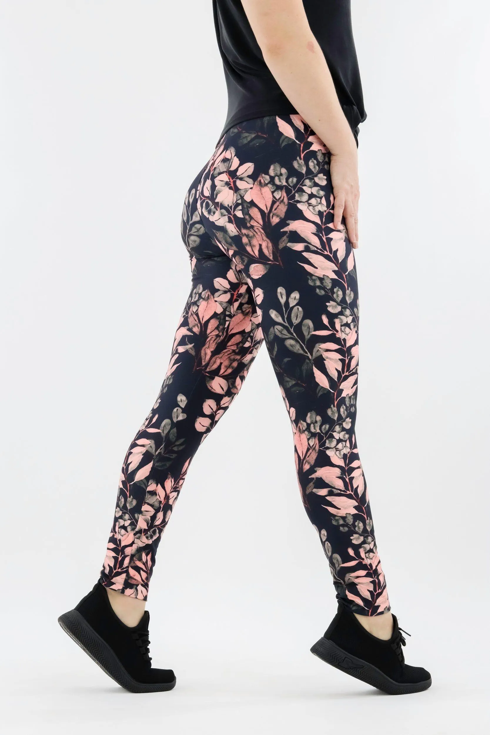 Vintage Watercolour Leaves - Casual - Long Full Leggings
