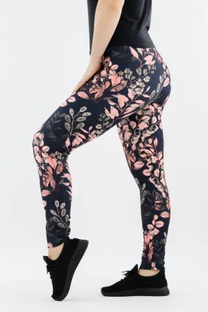 Vintage Watercolour Leaves - Casual - Long Full Leggings