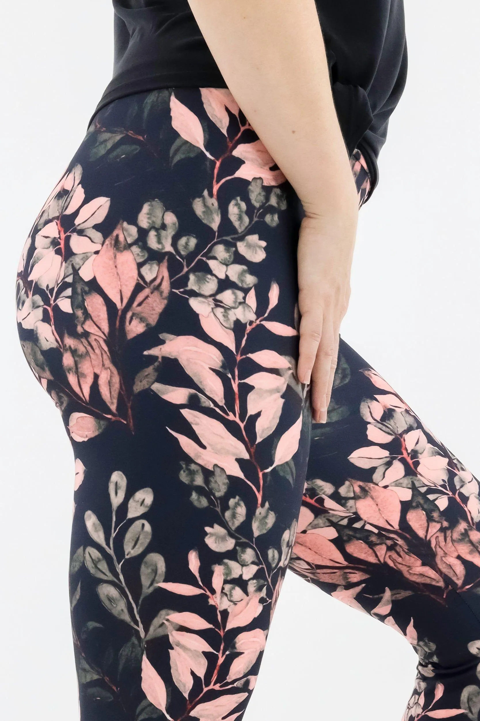 Vintage Watercolour Leaves - Casual - Long Full Leggings