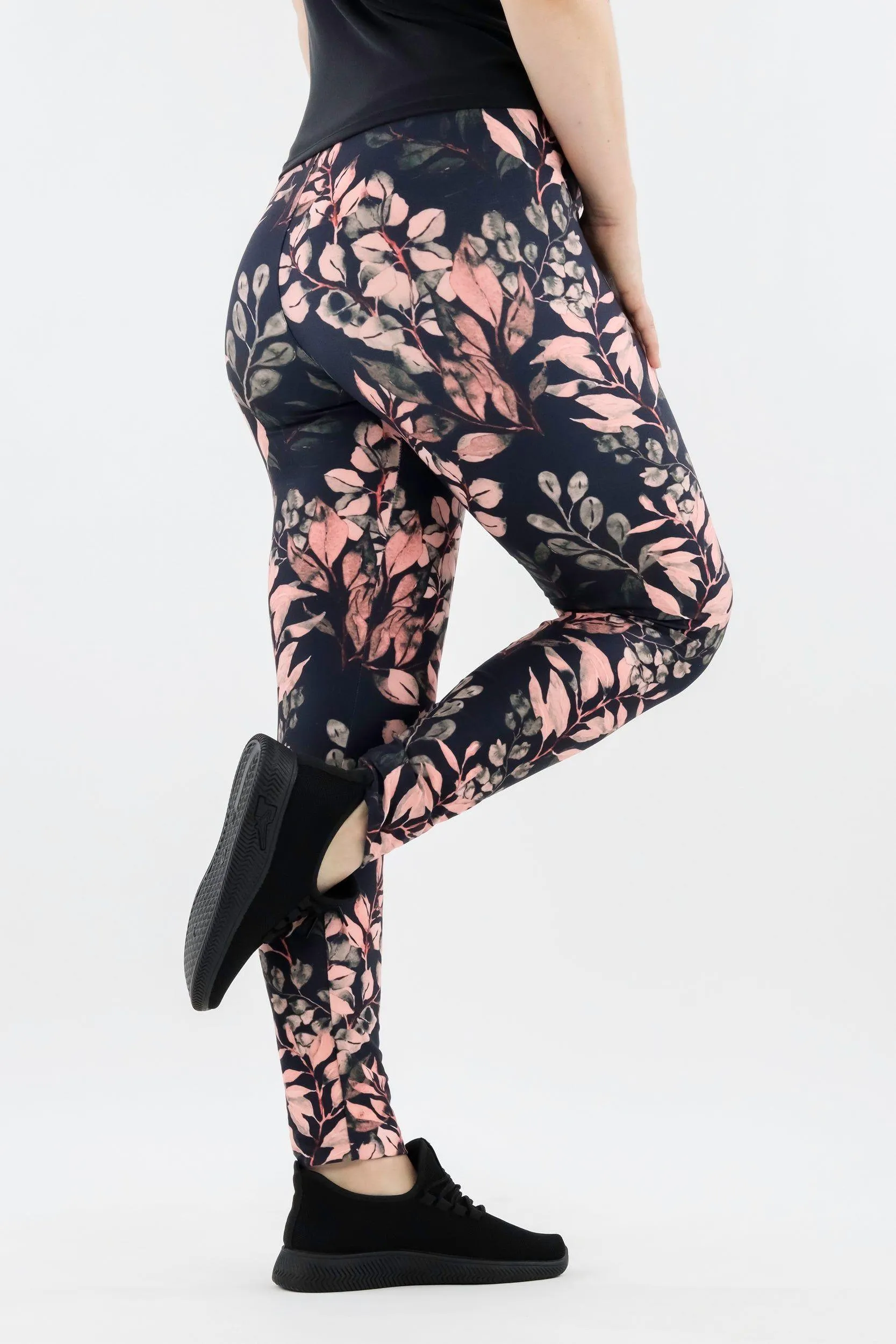 Vintage Watercolour Leaves - Casual - Long Full Leggings