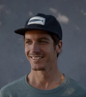 WHALE PATCH CORDUROY HAT - CHARCOAL