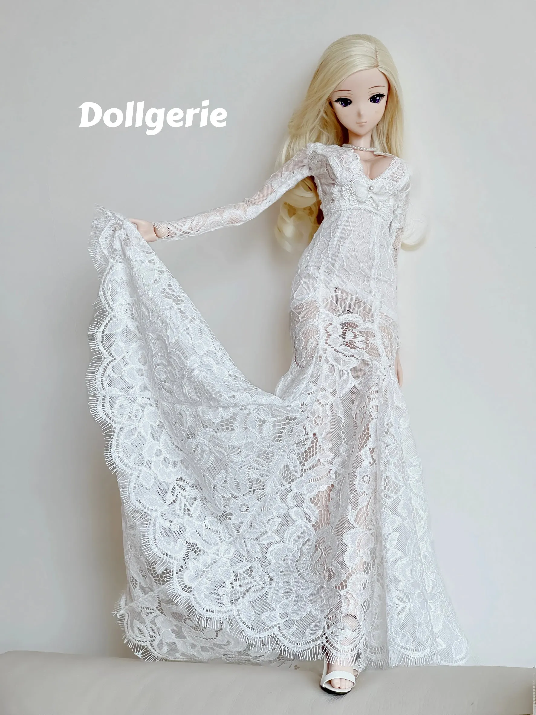 White Lace Mermaid Bridal Dress for SmD