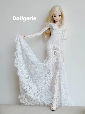 White Lace Mermaid Bridal Dress for SmD