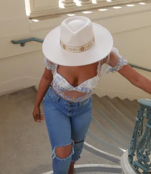 Wild West Rancher Floral Hat(Ivory)