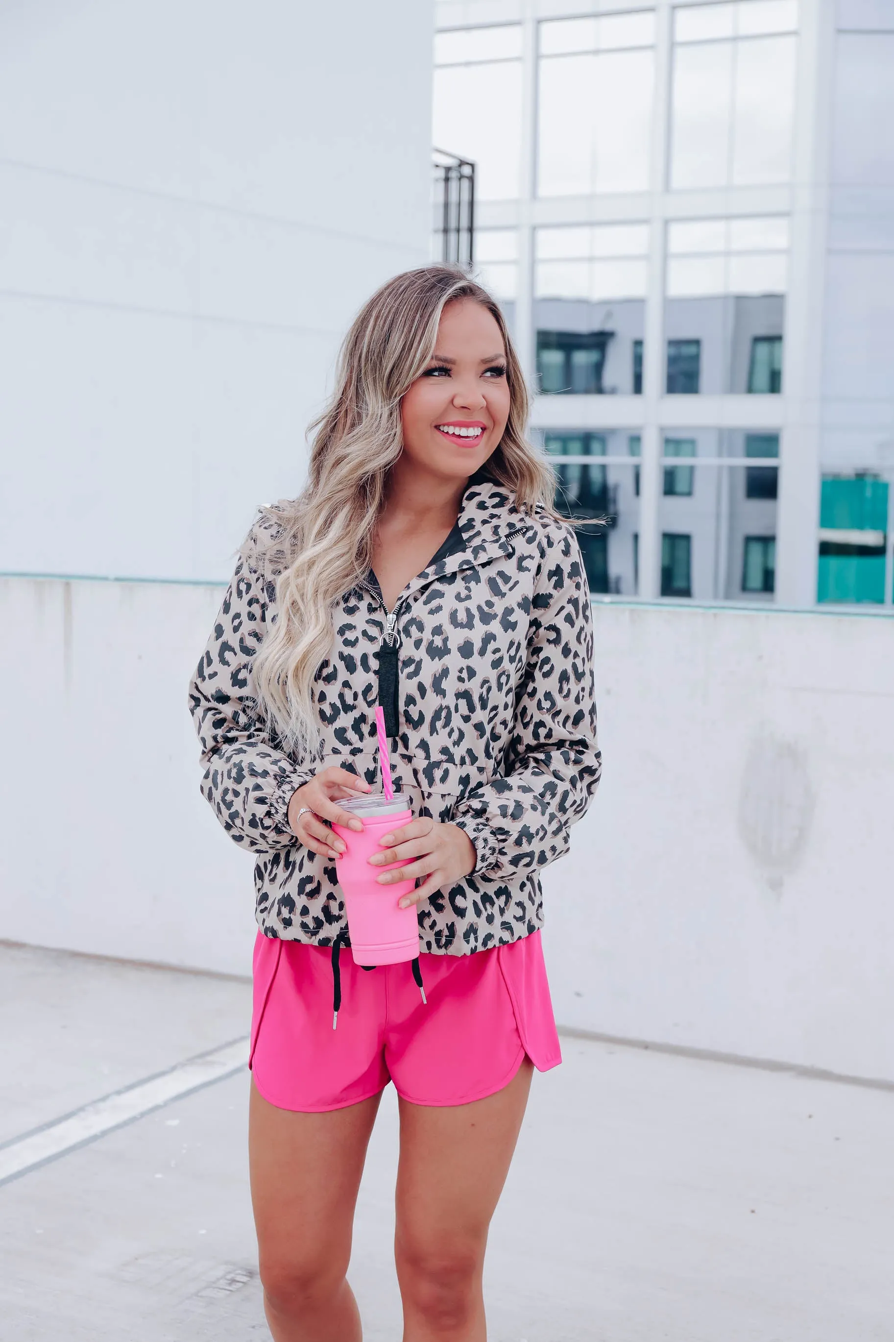 Winifred Animal Print Windbreaker - Taupe