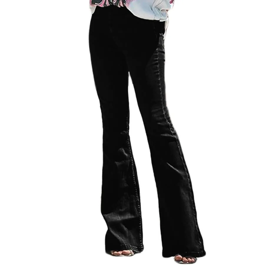 Women Casual Jeans Street Style Flare Bell Bottom Jeans