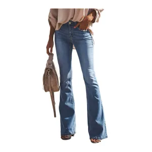 Women Casual Jeans Street Style Flare Bell Bottom Jeans