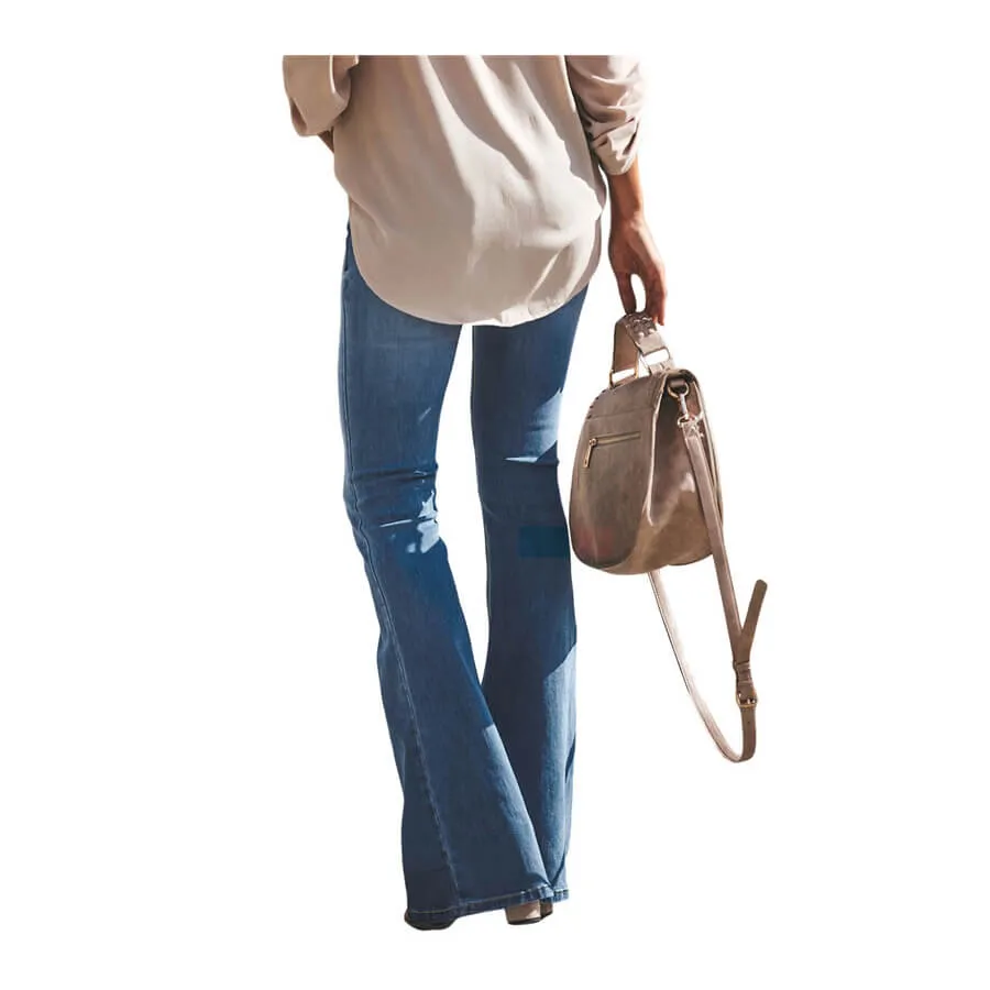Women Casual Jeans Street Style Flare Bell Bottom Jeans