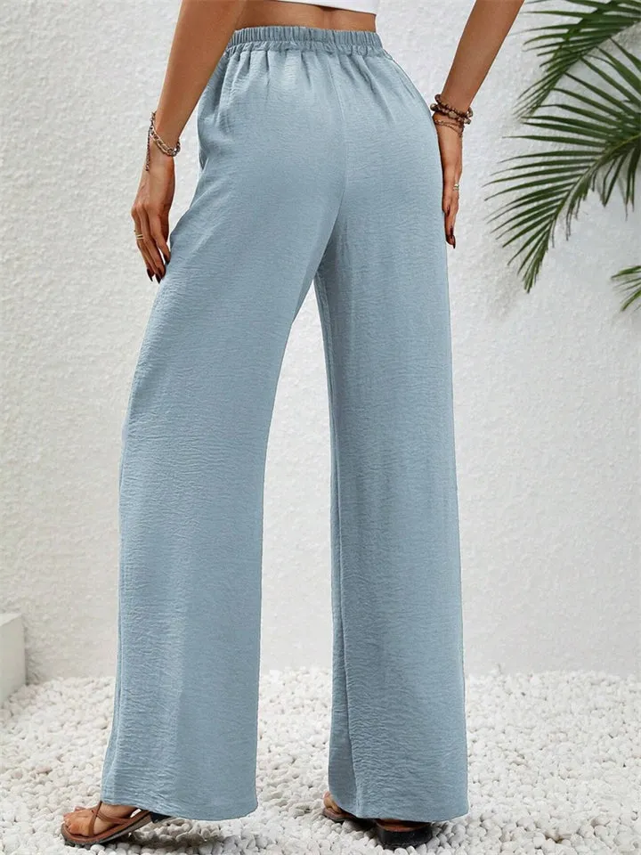Women's All-match Fashion Solid Color Drawstring Casual Pants