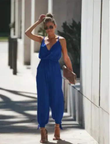 Women's Boho Floral Print Sleeveless Jumpsuit