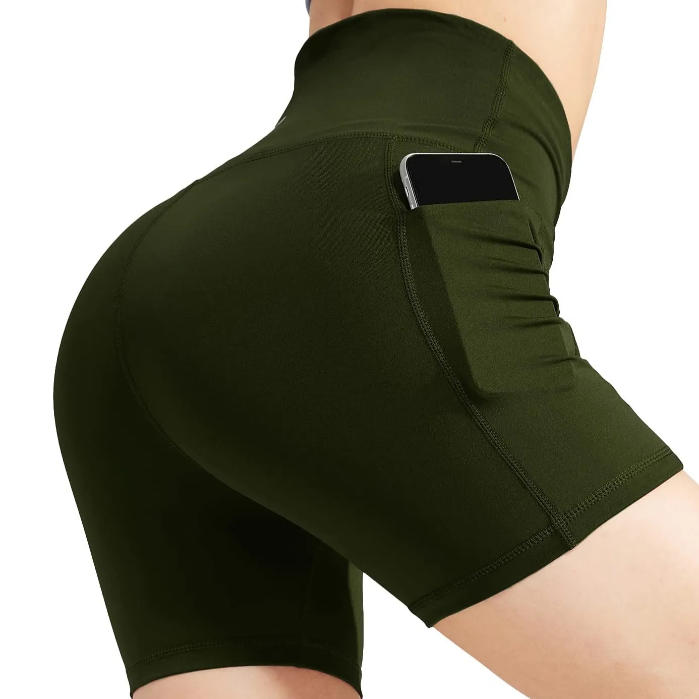 Women's High Waist Yoga Tummy Control Shorts, 5 Inch