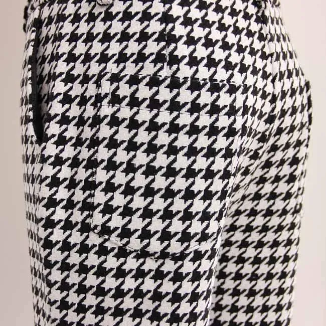 Womes Houndstooth Flared Pants