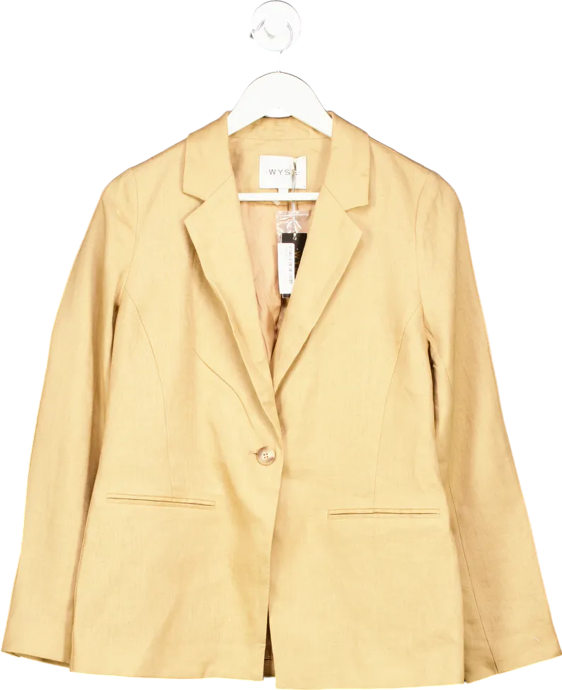 WYSE LONDON Tan Silvie Linen Blazer UK 8