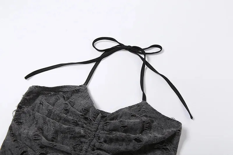 Y2K Fairy Grunge Drawstring 2-Piece Set Crop Top