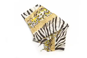 Yellow Animal Print Chiffon Dupatta - Scarf