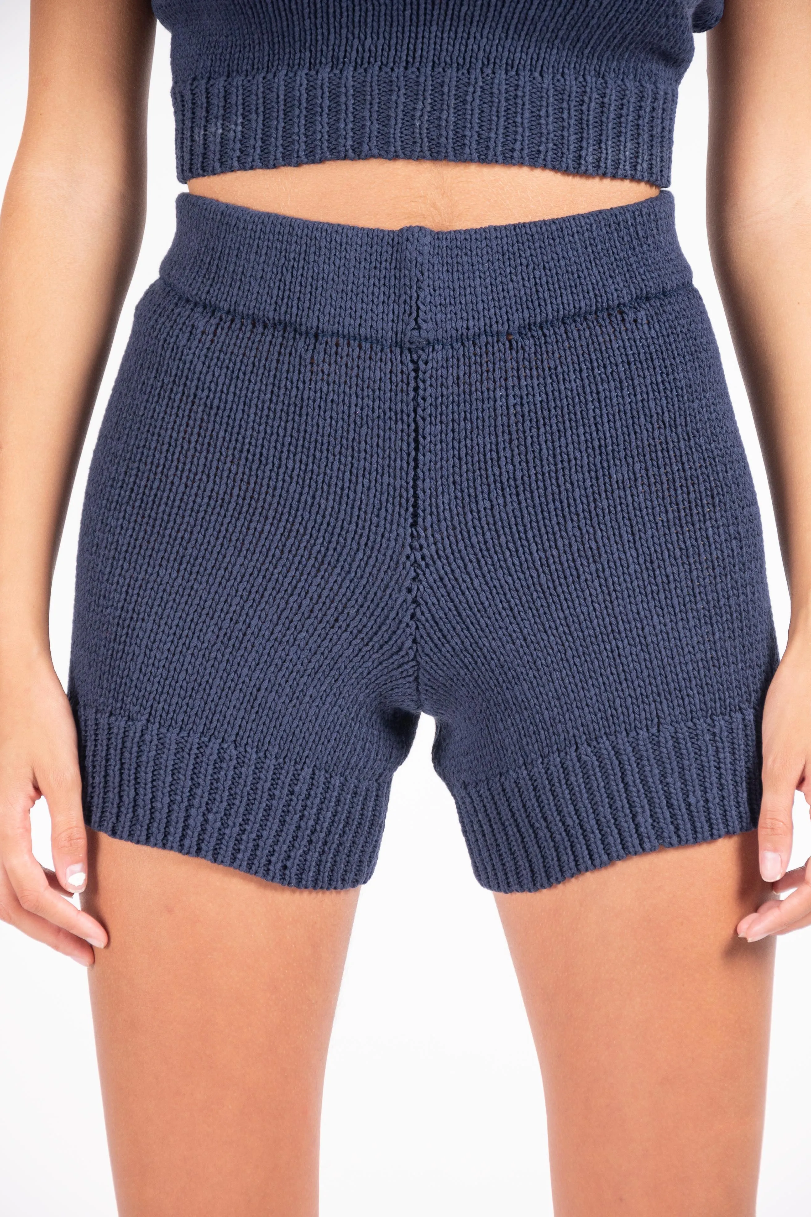 Zubat knit shorts in dark navy