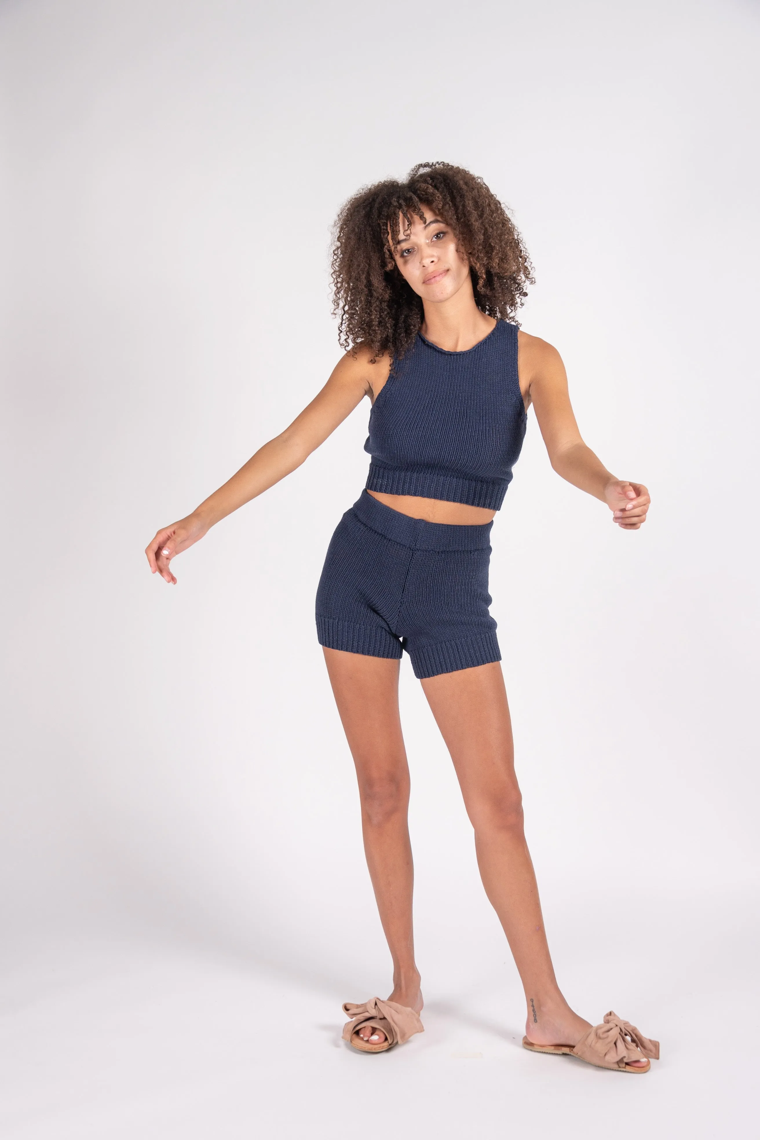Zubat knit shorts in dark navy